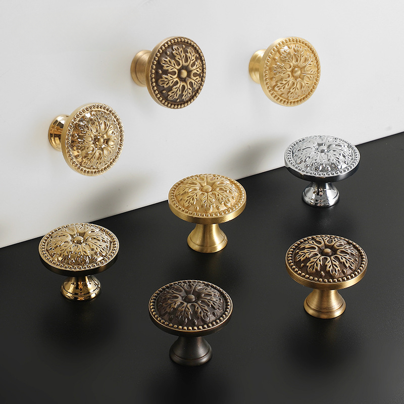 Vintage Furniture Hardware Pulls - 1 adet Saten Pirinç Dolap Kapı
