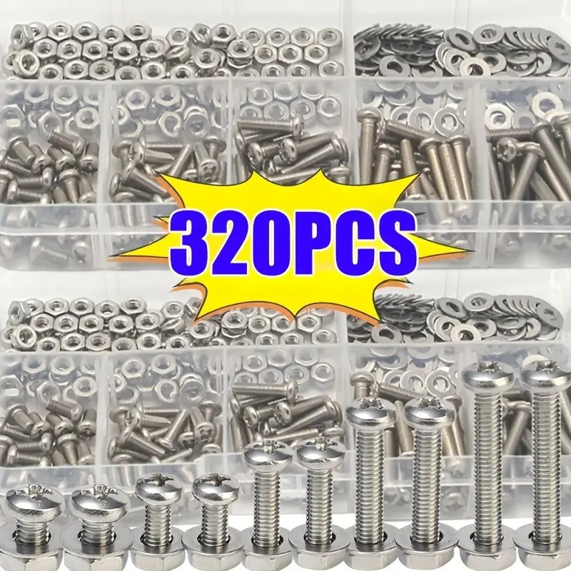 Furniture Home Hardware - 320 adet altıgen somun ve cıvata