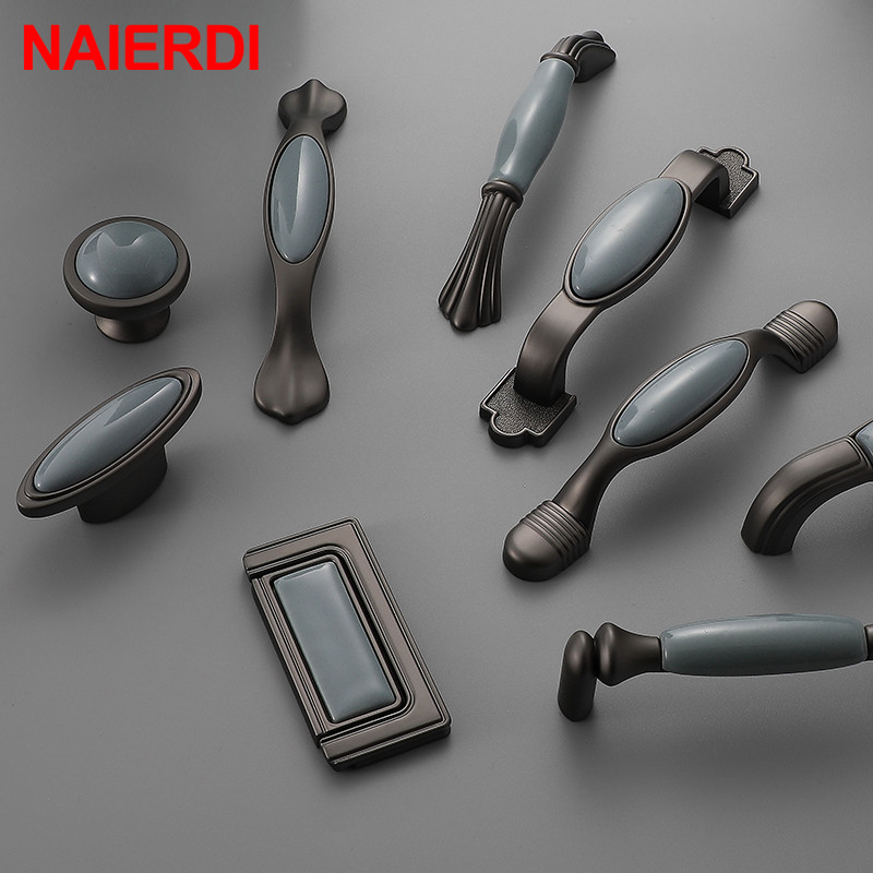 Vintage Furniture Hardware Pulls - NAIERDI seramik kabin tutamakları kolları akdeniz