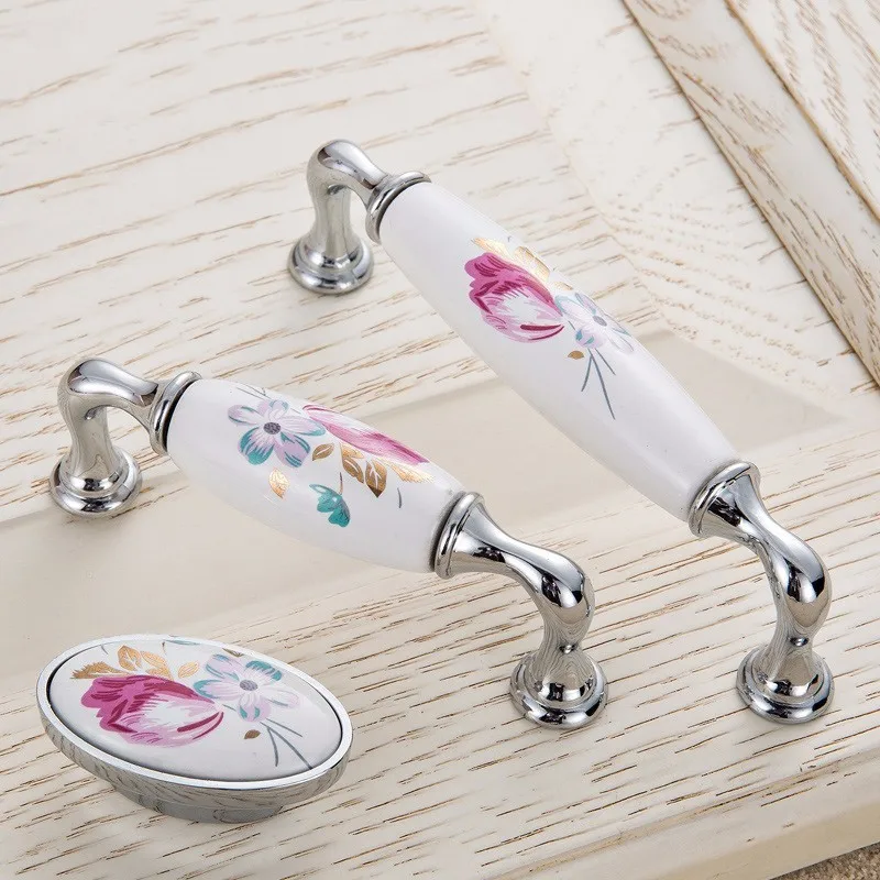 Lale seramik kapı kolu gümüş ç - Vintage Furniture Hardware Pulls incelemesi ve fiyatı