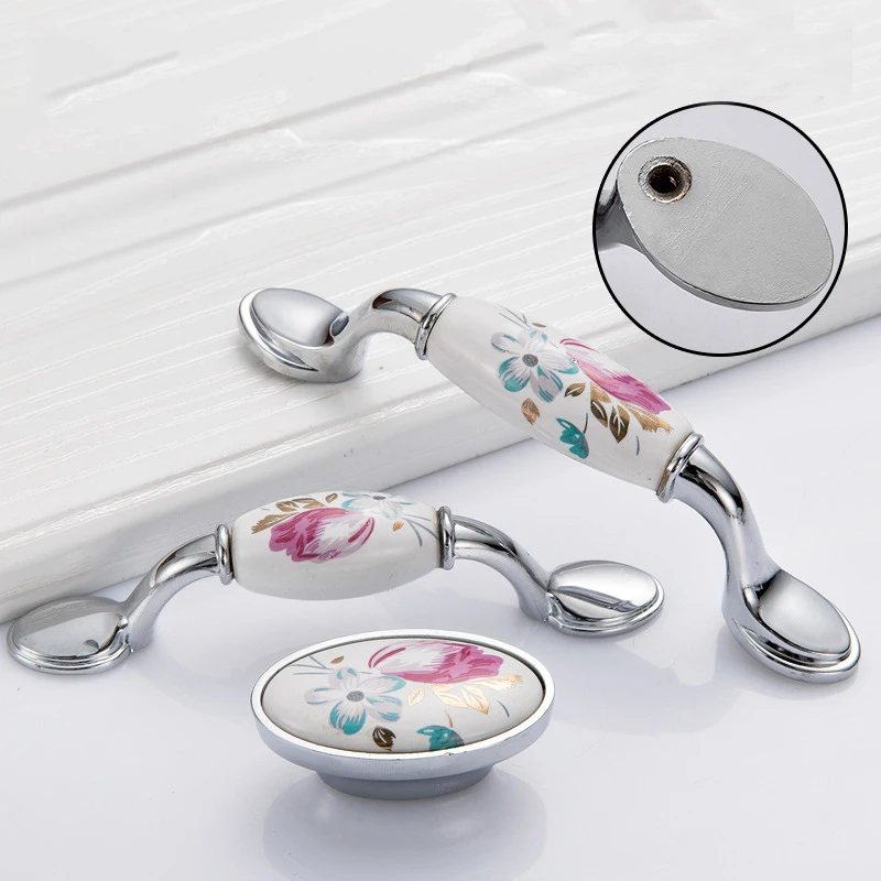 Lale seramik kapı kolu gümüş ç - Vintage Furniture Hardware Pulls incelemesi ve fiyatı